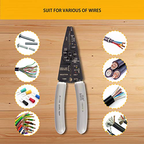 KOTTO Wire Stripper Crimping Tool Kit, 8 Inch Self-Adjusting Wire ...
