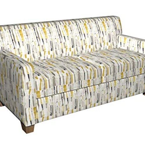 Beige Gold and Grey Abstract Stripe Print Linen Upholstery Fabric ...
