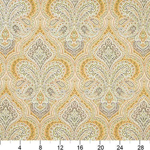 Beige Tan Taupe Gold Yellow Contemporary Paisley Brocade Matelasse...