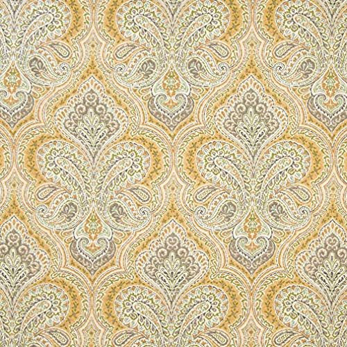 Beige Tan Taupe Gold Yellow Contemporary Paisley Brocade Matelasse...