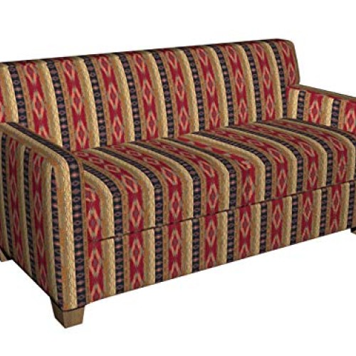 Black and Burdy Southwestern Mexican Ranch Stripe Chenille Upho...