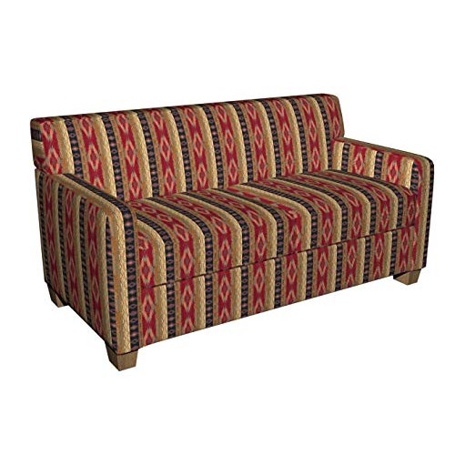 Black and Burdy Southwestern Mexican Ranch Stripe Chenille Upho...