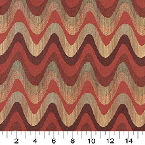 Burdy Red and Coral Abstract Wave or Contemporary Chevron Patte...