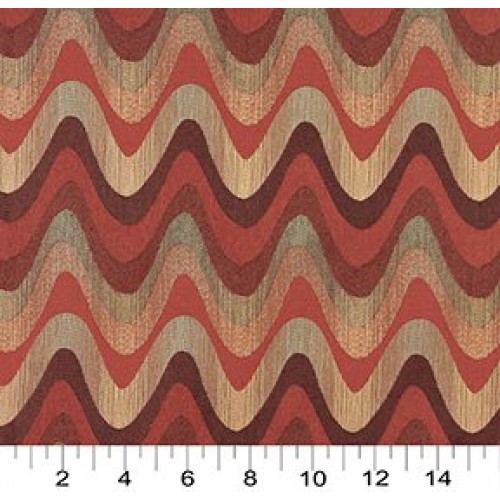 Burdy Red and Coral Abstract Wave or Contemporary Chevron Patte...