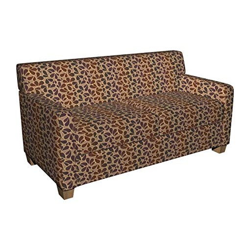 Caramel Brown and Burdy Leaf Silhouette Stripe Abstract Chenill...