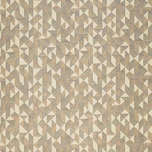Epic Canvas Beige Tan Taupe Contemporary Abstract Geometric Damask...