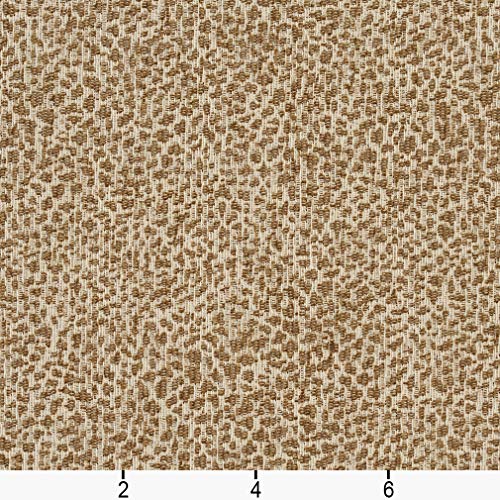 Leopard Natural Beige and White Animal Print Chenille Upholstery F...