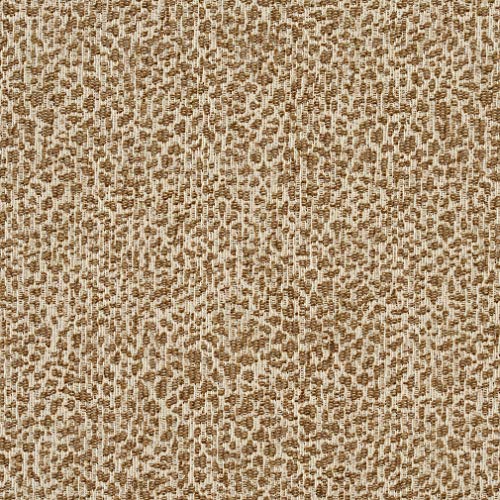 Leopard Natural Beige and White Animal Print Chenille Upholstery F...