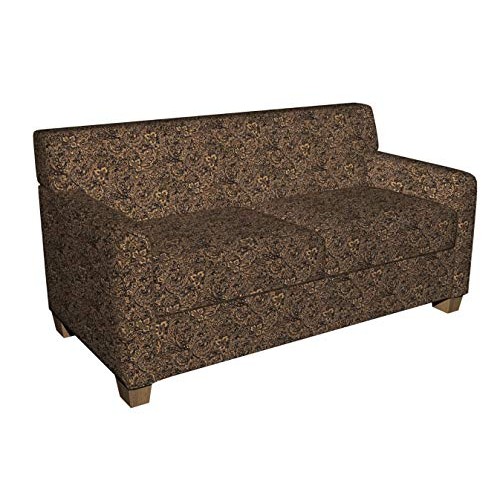 Onyx Black and Gold Large Floral Chenille Upholstery Fabric by the...
