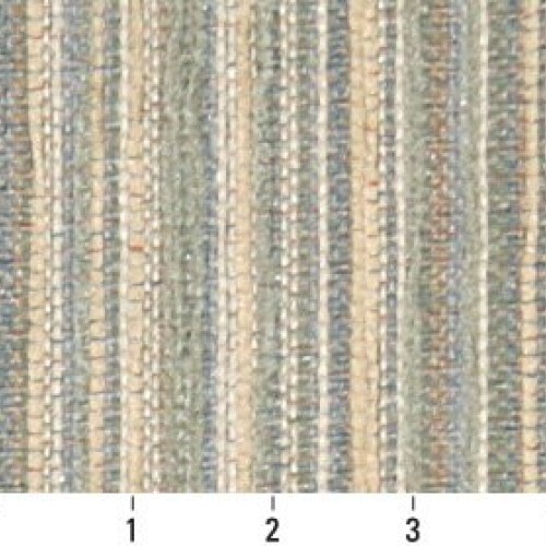 Sage Green Stripe Beige and Light Blue Small Scale Chenille Uphols...