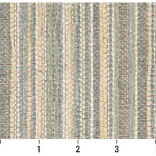Sage Green Stripe Beige and Light Blue Small Scale Chenille Uphols...
