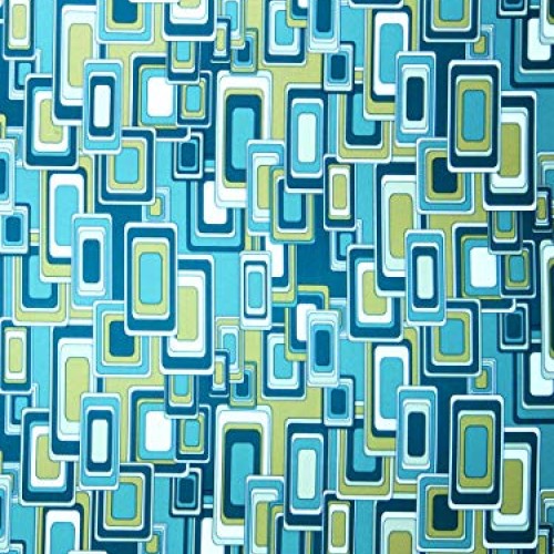 Tidewater Linen Aqua Teal Lt Green White Geometric Abstract Print ...
