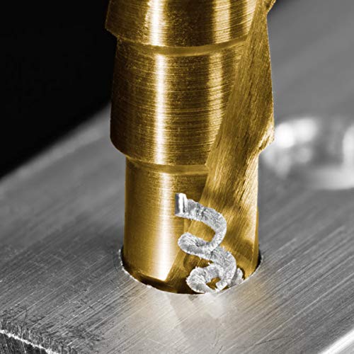 KOWOOD HSS Step Drill Bits & Automatic Center Punch 6 Pcs Set with...