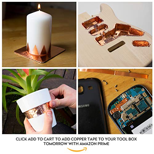 Copper Foil Tape with Conductive Adhesive 1inch X 12yards - EMI ...