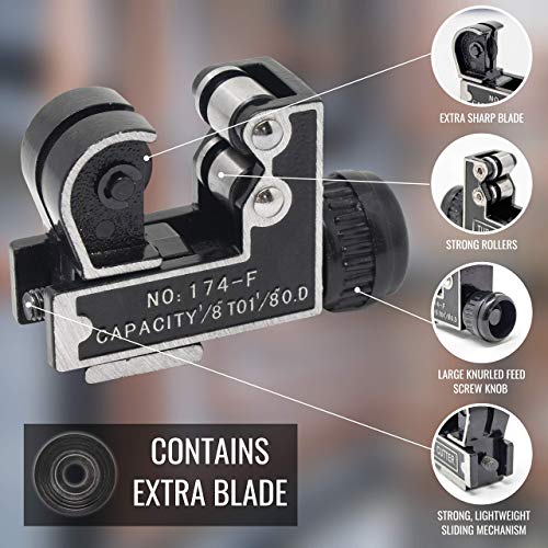 Pipe Cutter 1/8 - 1 1/8 Tube Cutter Tool for Copper Pipe, Stai...
