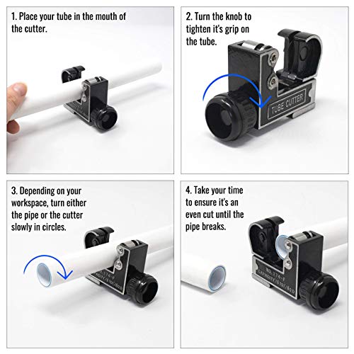 Pipe Cutter 1/8 - 1 1/8 Tube Cutter Tool for Copper Pipe, Stai...