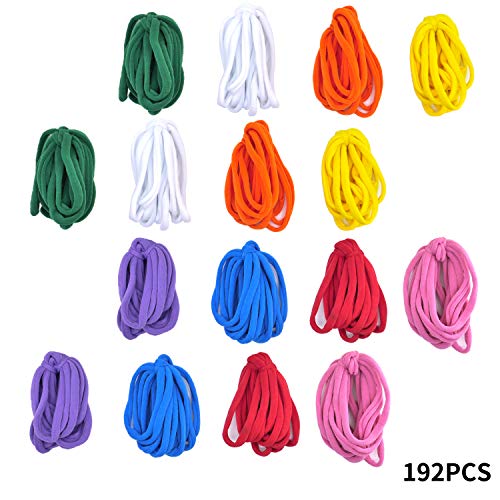 KRISMYA Kids Loom Loops Refills,192 Pcs Loom Potholder Loops Weavi...