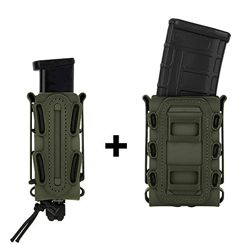 KRYDEX Mag Pouch 5.56mm 7.62mm Magazine Pouch + 9mm .45 Pistol Mag...