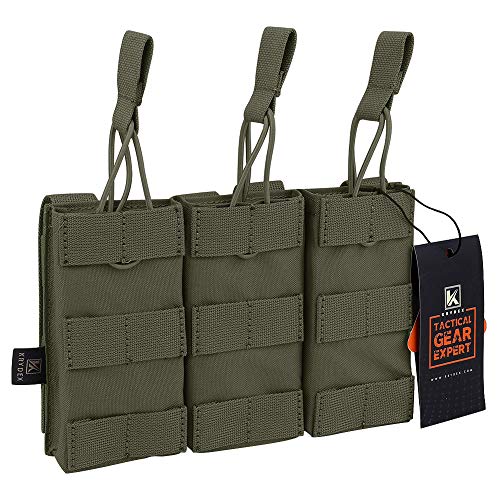 KRYDEX Tactical MOLLE Triple Open-Top 5.56mm Mag Pouch with MOLLE ...