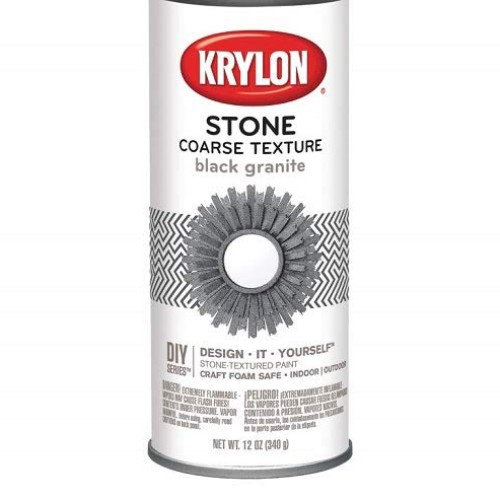 Krylon K18201 Coarse Stone Texture Finish Spray Paint, Black Grani...