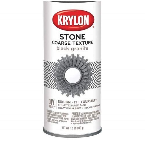 Krylon K18201 Coarse Stone Texture Finish Spray Paint, Black Grani...