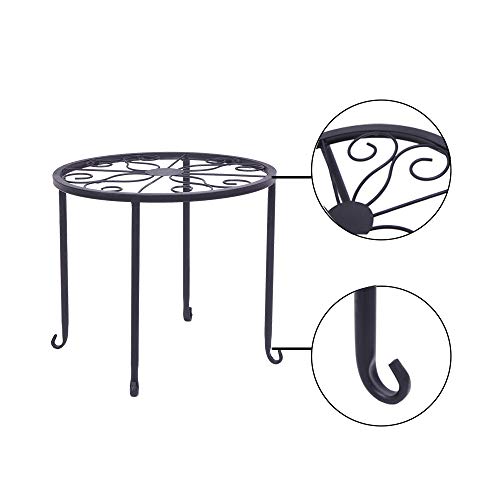 Kshioe Metal Plant Stand 4 in 1 Potted Irons Planter Holder Black ...