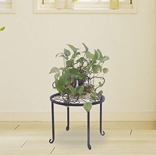 Kshioe Metal Plant Stand 4 in 1 Potted Irons Planter Holder Black ...