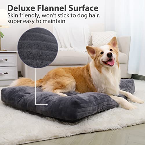 Dog Crate Bed Washable Dog Beds for Large Dogs Deluxe Thick Flanne...