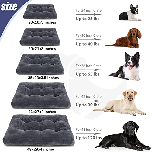 Dog Crate Bed Washable Dog Beds for Large Dogs Deluxe Thick Flanne...