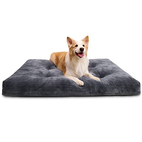 Dog Crate Bed Washable Dog Beds for Large Dogs Deluxe Thick Flanne...