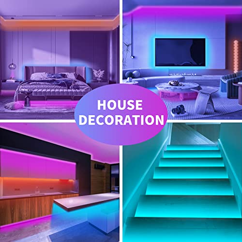 KSIPZE 100ft Led Strip Lights RGB Music Sync Color Changing,Blueto...