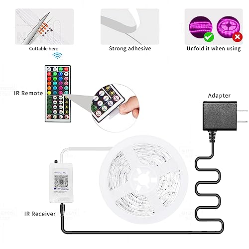 KSIPZE 100ft Led Strip Lights RGB Music Sync Color Changing,Blueto...