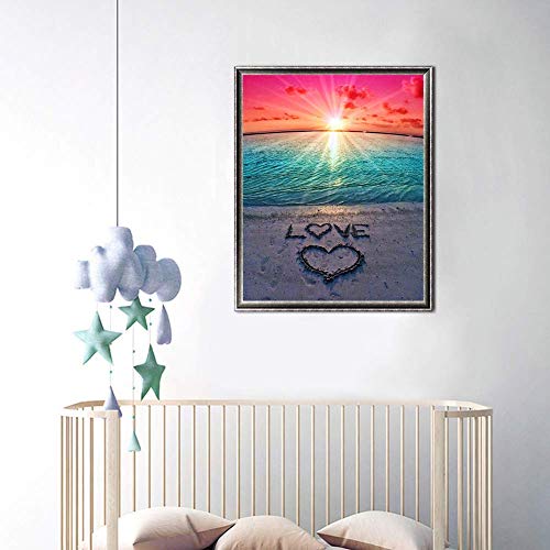 DIY 5D Diamond Painting Beach by Number Kits, Painting Cross Stitc...
