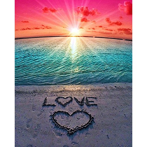 DIY 5D Diamond Painting Beach by Number Kits, Painting Cross Stitc...