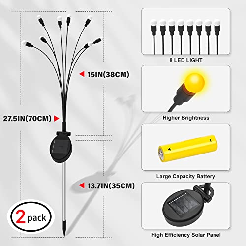 KTEBO 2 Pack Solar Firefly Garden Lights Decor, Solar Outdoor Ligh...