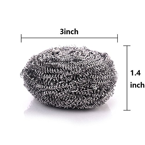 6 Pack Stainless Steel Sponges, Scrubbing Scouring Pad, Steel Wool...