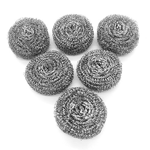 6 Pack Stainless Steel Sponges, Scrubbing Scouring Pad, Steel Wool...