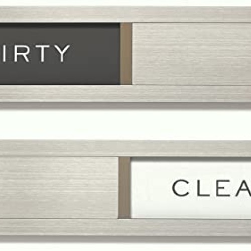 Kubik Letters Premium Dishwasher Magnet Clean Dirty Sign - Stainle...