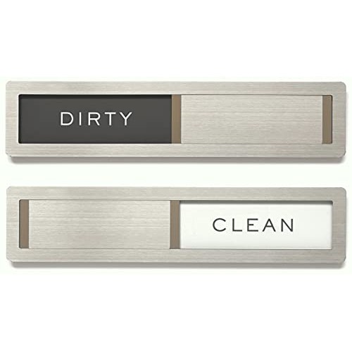 Kubik Letters Premium Dishwasher Magnet Clean Dirty Sign - Stainle...