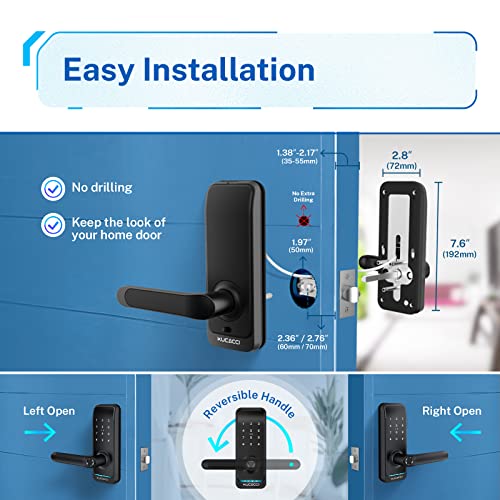 Smart Lock, Kucacci Fingerprint Smart Door Lock, Keyless Entry Doo...