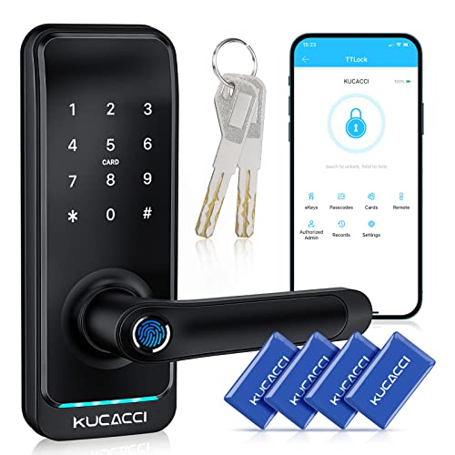 Smart Lock, Kucacci Fingerprint Smart Door Lock, Keyless Entry Doo...