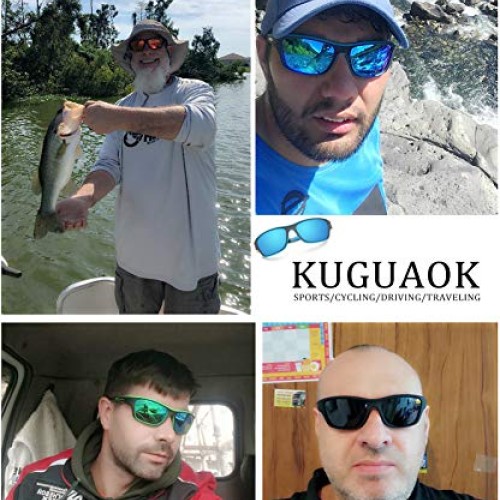 KUGUAOK Polarized Sports Sunglasses for Men Driving Cycling Fishin...