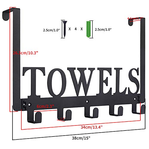 Over The Door Hooks, Towel Holder for Bathroom, Door Mount Towel R...