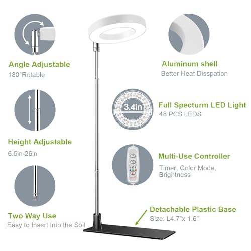 Kullsinss Grow Lights for Indoor Plants, Full Spectrum Halo Growin...