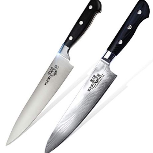 KUMA Professional Damascus Steel Knife & Chef Knife Pro Bolster Ed...