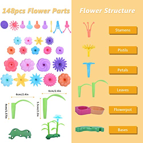 kuman Flower Garden Building Toys, 152 Pcs Creative DIY ducational...