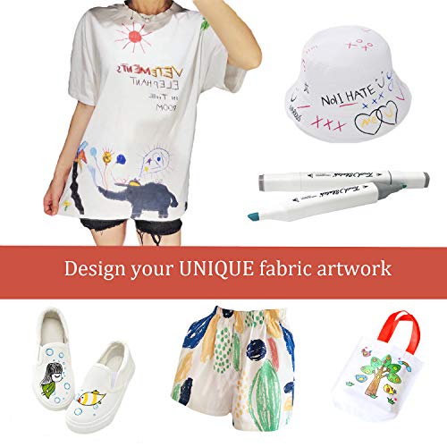 Fabric Markers Pens Permanent 30 Colors, Dual Tip Fabric Paint Art...
