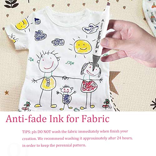Fabric Markers Pens Permanent 30 Colors, Dual Tip Fabric Paint Art...