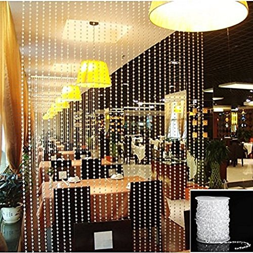KUPOO 99 ft Clear Crystal Like Beads by The roll - Wedding Decorat...