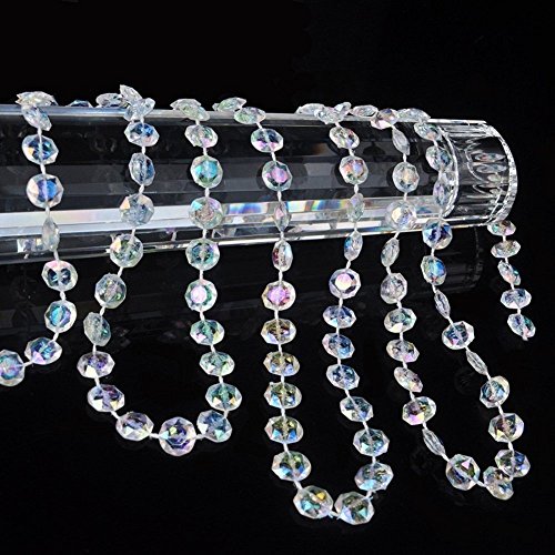 KUPOO 99 ft Clear Crystal Like Beads by The roll - Wedding Decorat...